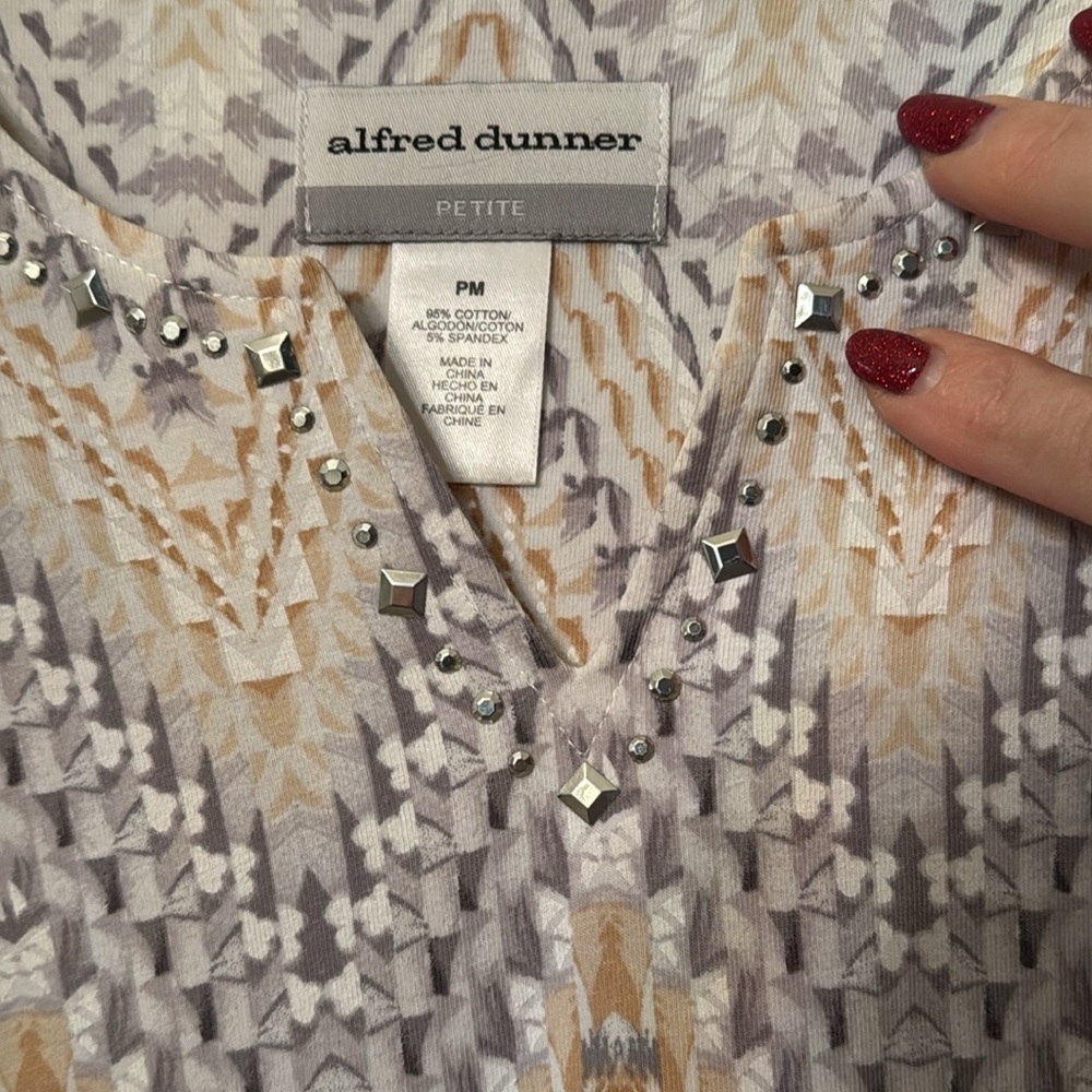 Alfred Dunner Multicolor Chevron Women's Top - Picture 4 of 6